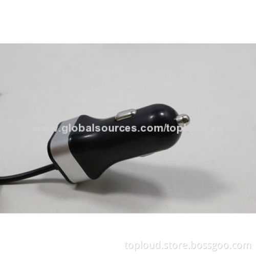 2.1A Car Chargers, USB or DC Connector, 12-24V DC, 5V/2.1A, Suitable for iPhoneNew